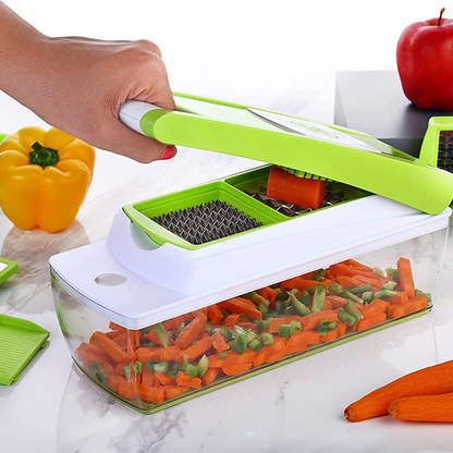 Овочерізка для нарізки овочів та фруктів, NICER DICER, Зелений / Подрібнювач продуктів / Мультирізка універсальна