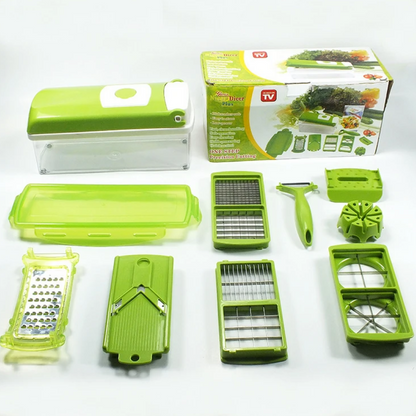 Овочерізка для нарізки овочів та фруктів, NICER DICER, Зелений / Подрібнювач продуктів / Мультирізка універсальна