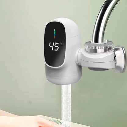 Проточний водонагрівач на кран до + 50°, з LCD екраном, Білий / Бойлер для нагрівання води / Насадка на кран для кухні
