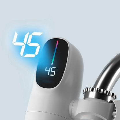 Проточний водонагрівач на кран до + 50°, з LCD екраном, Білий / Бойлер для нагрівання води / Насадка на кран для кухні