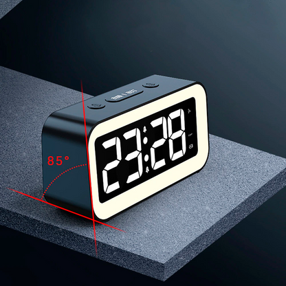Годинник електронний настільний 40544, з LED підсвічуванням і USB, Чорно-білий / Світлодіодний годинник з будильником