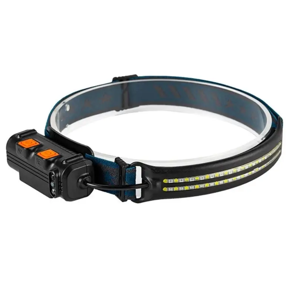 Налобний ліхтар (білий + червоний + RGB), від USB, BL-W691-2COB / Акумуляторний ліхтарик-смужка на голову