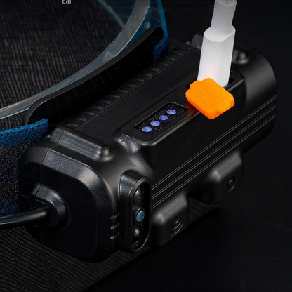 Налобний ліхтар (білий + червоний + RGB), від USB, BL-W691-2COB / Акумуляторний ліхтарик-смужка на голову