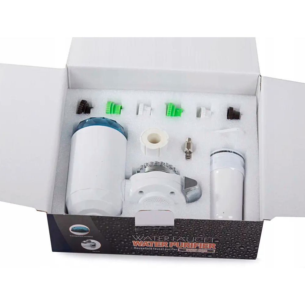 Фільтр-насадка на кран для очищення води Water Purifier ZSV-040, Біла / Очисний фільтр для водопроточної води