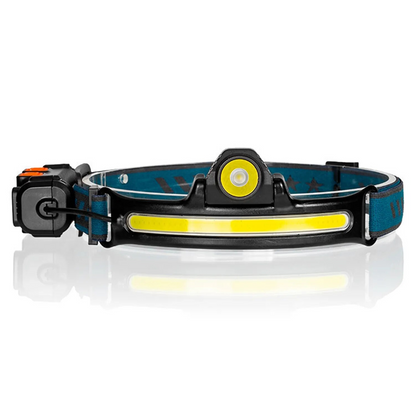 Ліхтарик налобний BL-W678-2-P50 + COB, зі зумом та USB, Чорний / Акумуляторний ліхтар на голову / Ліхтар на лоб