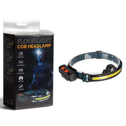 Ліхтарик налобний BL-W678-2-P50 + COB, зі зумом та USB, Чорний / Акумуляторний ліхтар на голову / Ліхтар на лоб