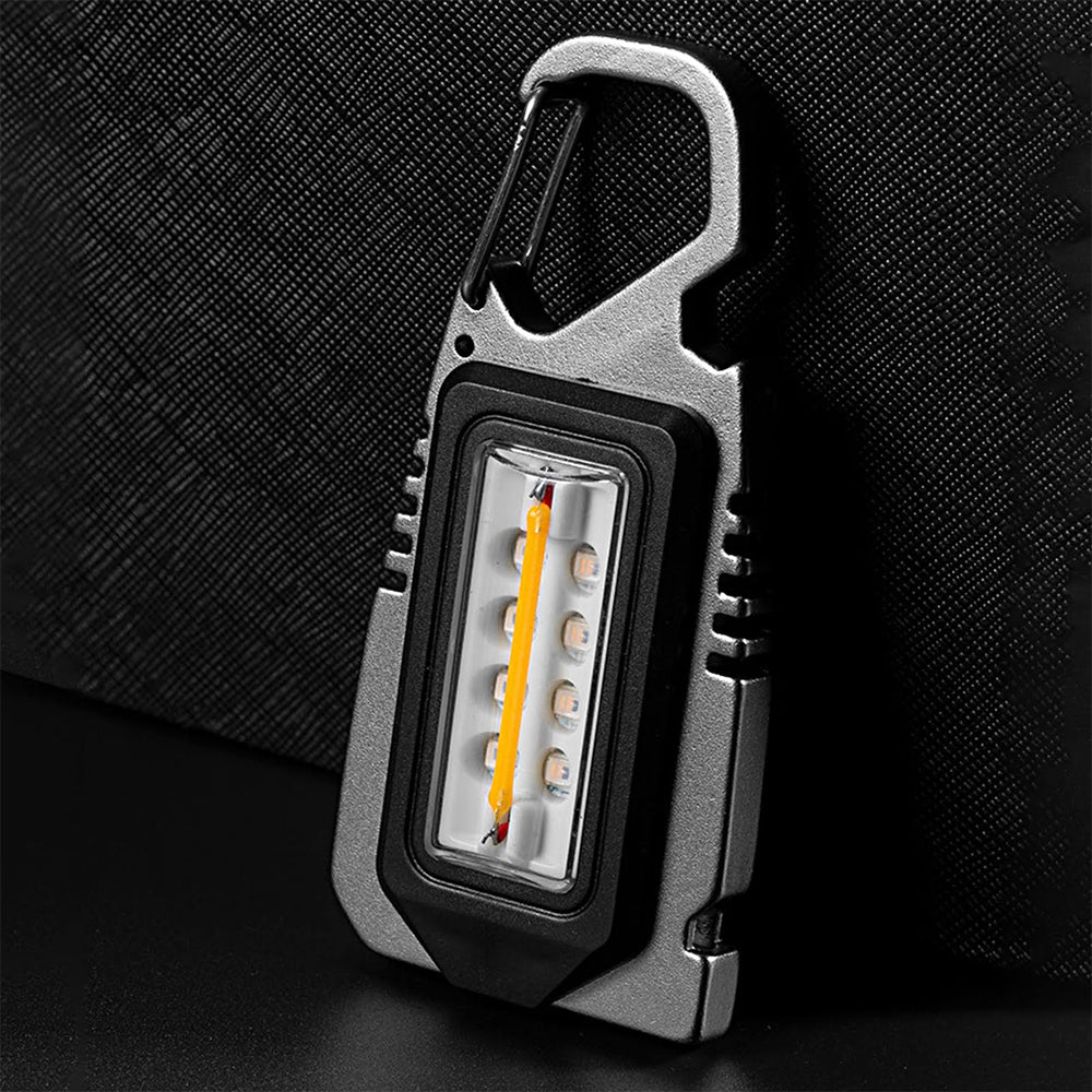 Міні ліхтар брелок з USB та карабіном, 8 LED, / Портативний світлодіодний ліхтарик на ключі
