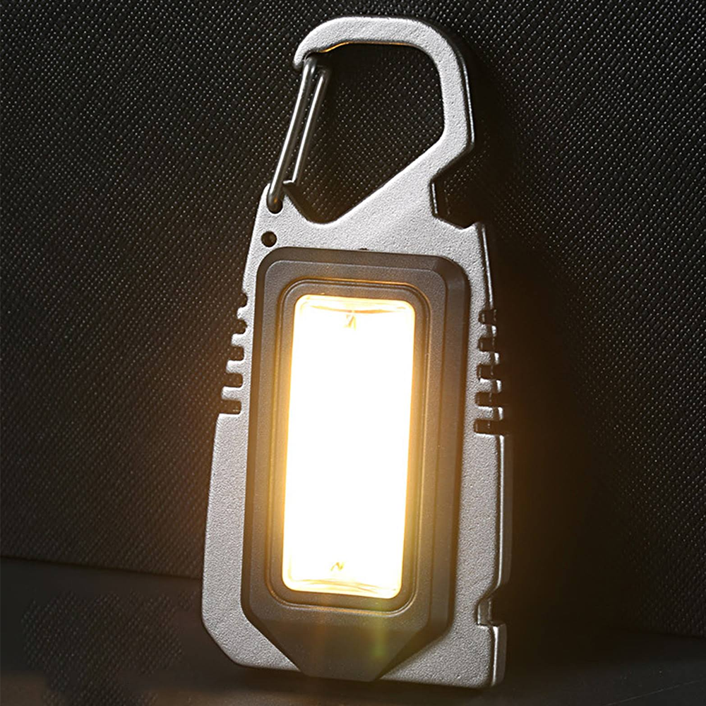 Міні ліхтар брелок з USB та карабіном, 8 LED, / Портативний світлодіодний ліхтарик на ключі