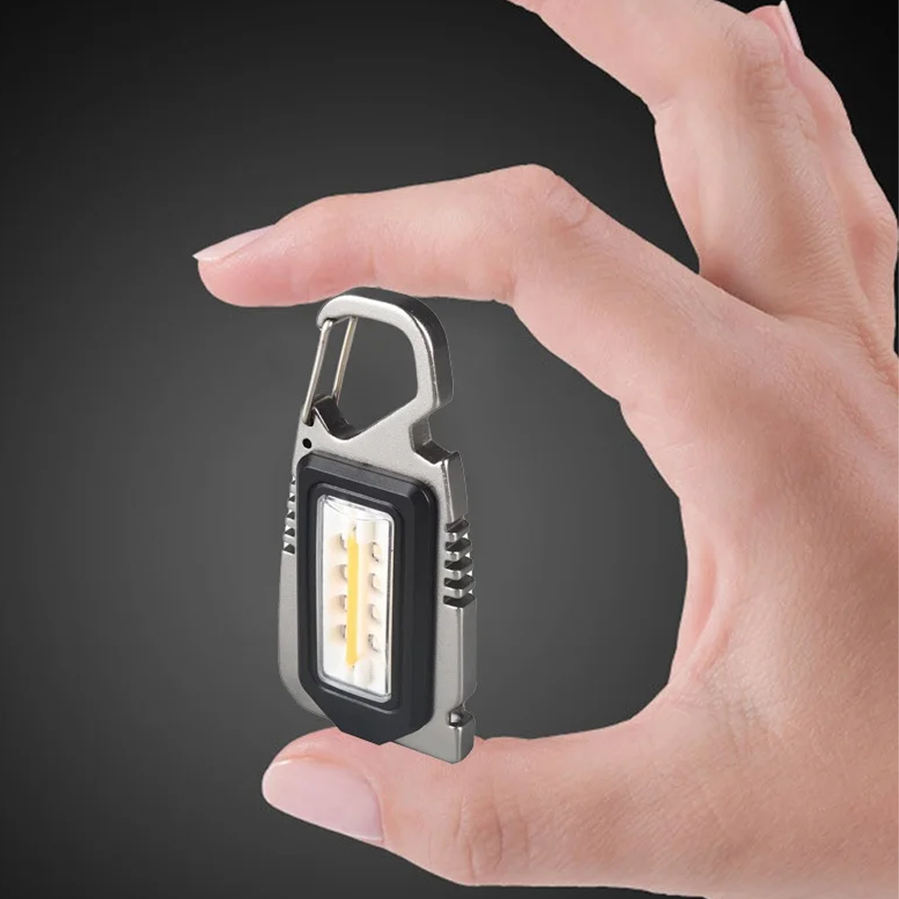 Міні ліхтар брелок з USB та карабіном, 8 LED, / Портативний світлодіодний ліхтарик на ключі