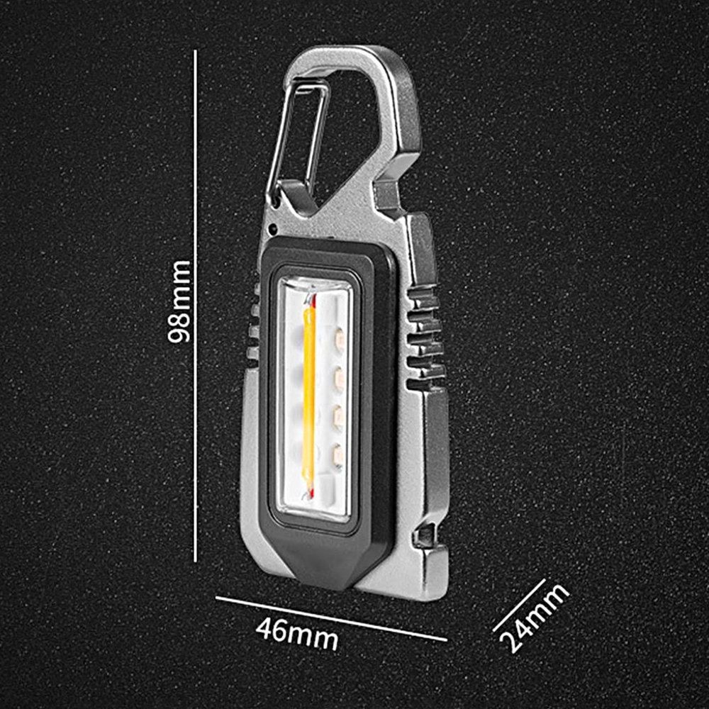 Міні ліхтар брелок з USB та карабіном, 8 LED, / Портативний світлодіодний ліхтарик на ключі