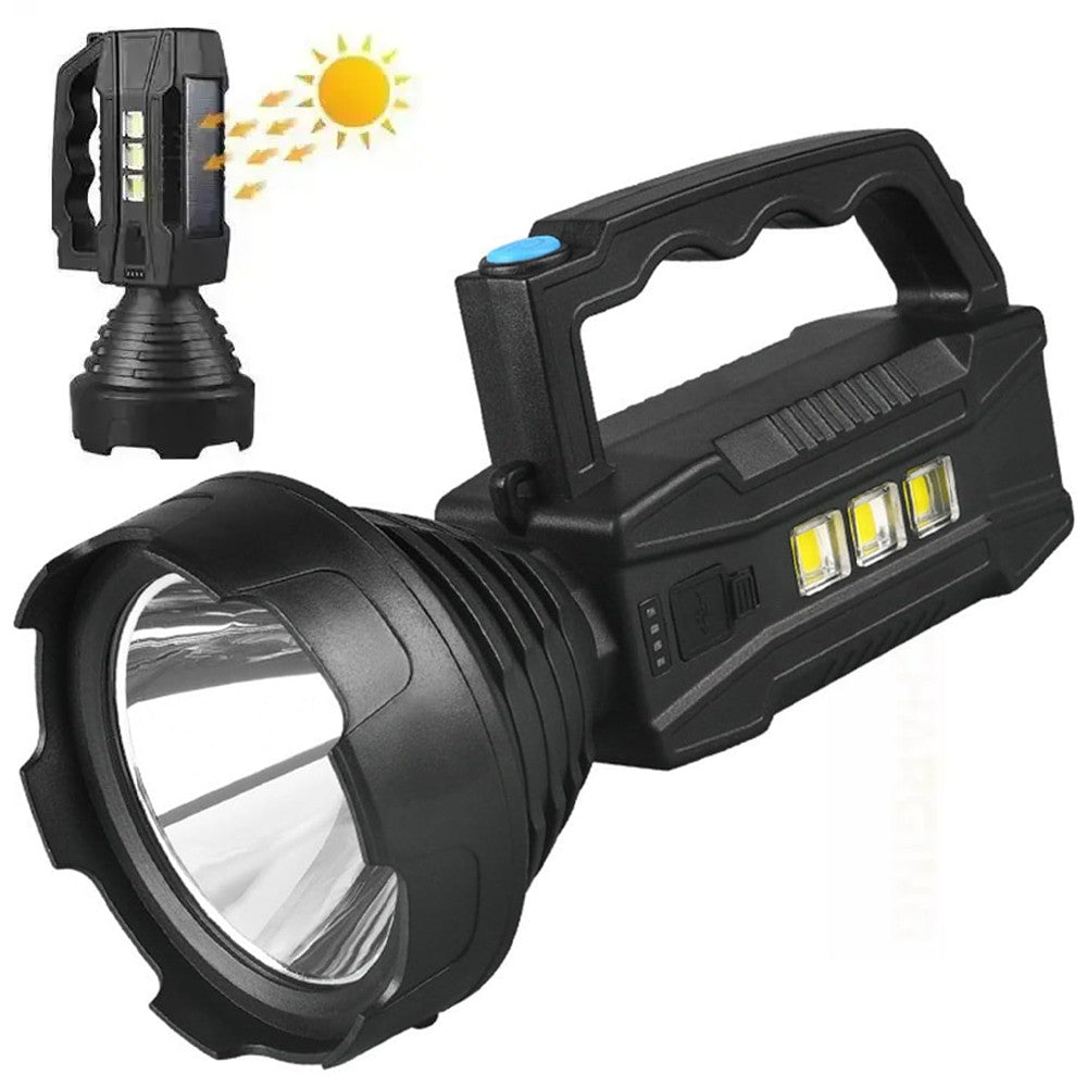 Ліхтар акумуляторний CX-8809 Multifunction Searchligh із сонячною панеллю, Чорний / Ручний світлодіодний прожектор