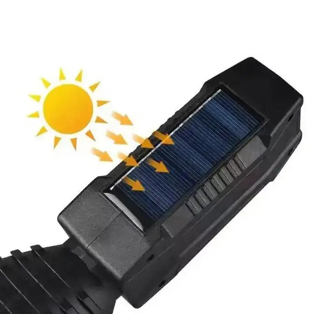 Ліхтар акумуляторний CX-8809 Multifunction Searchligh із сонячною панеллю, Чорний / Ручний світлодіодний прожектор