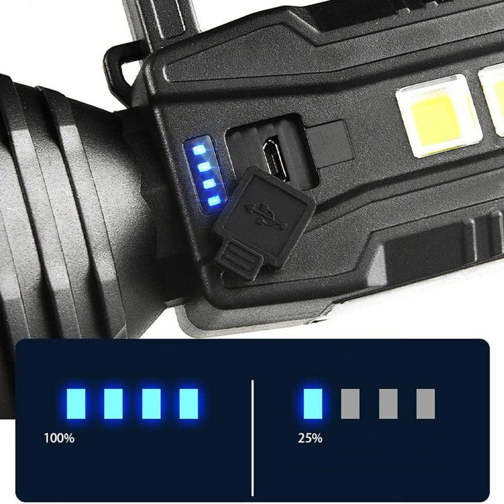 Ліхтар акумуляторний CX-8809 Multifunction Searchligh із сонячною панеллю, Чорний / Ручний світлодіодний прожектор