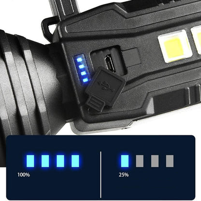 Ліхтар акумуляторний CX-8809 Multifunction Searchligh із сонячною панеллю, Чорний / Ручний світлодіодний прожектор