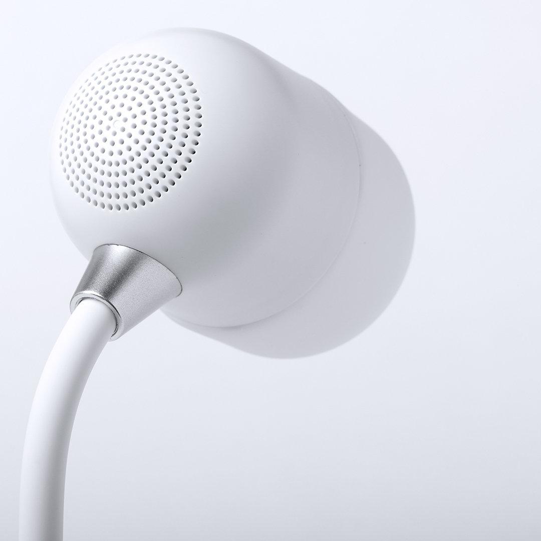 Настільний нічник з бездротовою зарядкою MD-088, від USB, Білий / Гнучка лампа-капсула з Bluetooth колонкою