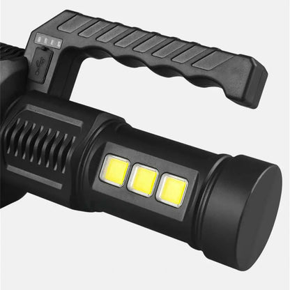Ліхтар акумуляторний ручний, 4 режими, з USB зарядкою, BL-913, Чорний / Переносний ліхтар з боковим світлом