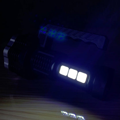 Ліхтар акумуляторний ручний, 4 режими, з USB зарядкою, BL-913, Чорний / Переносний ліхтар з боковим світлом