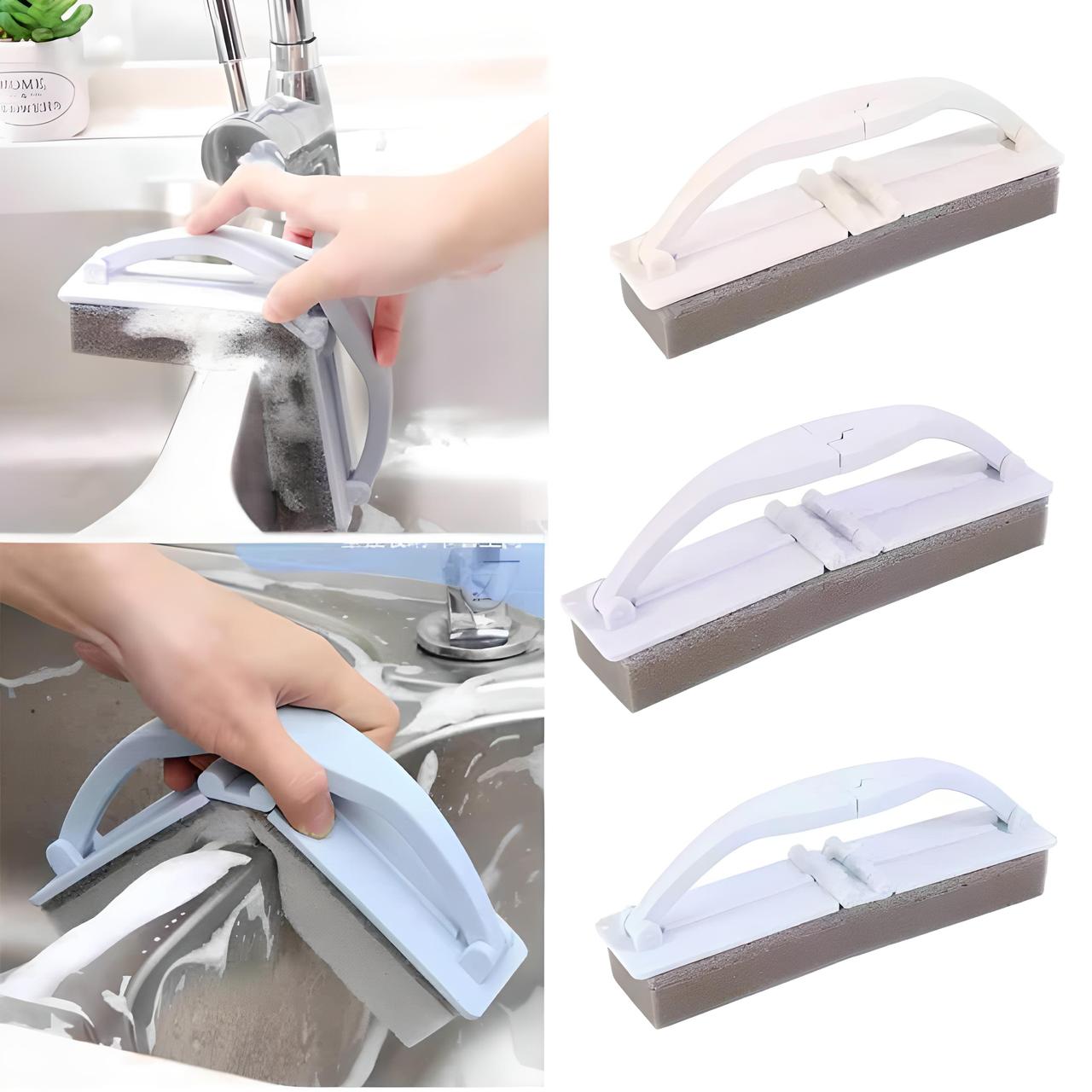 Складна очищаюча губка з ручкою WASHER AND534, Колір Рандом / Універсальна губка для миття вікон і скла