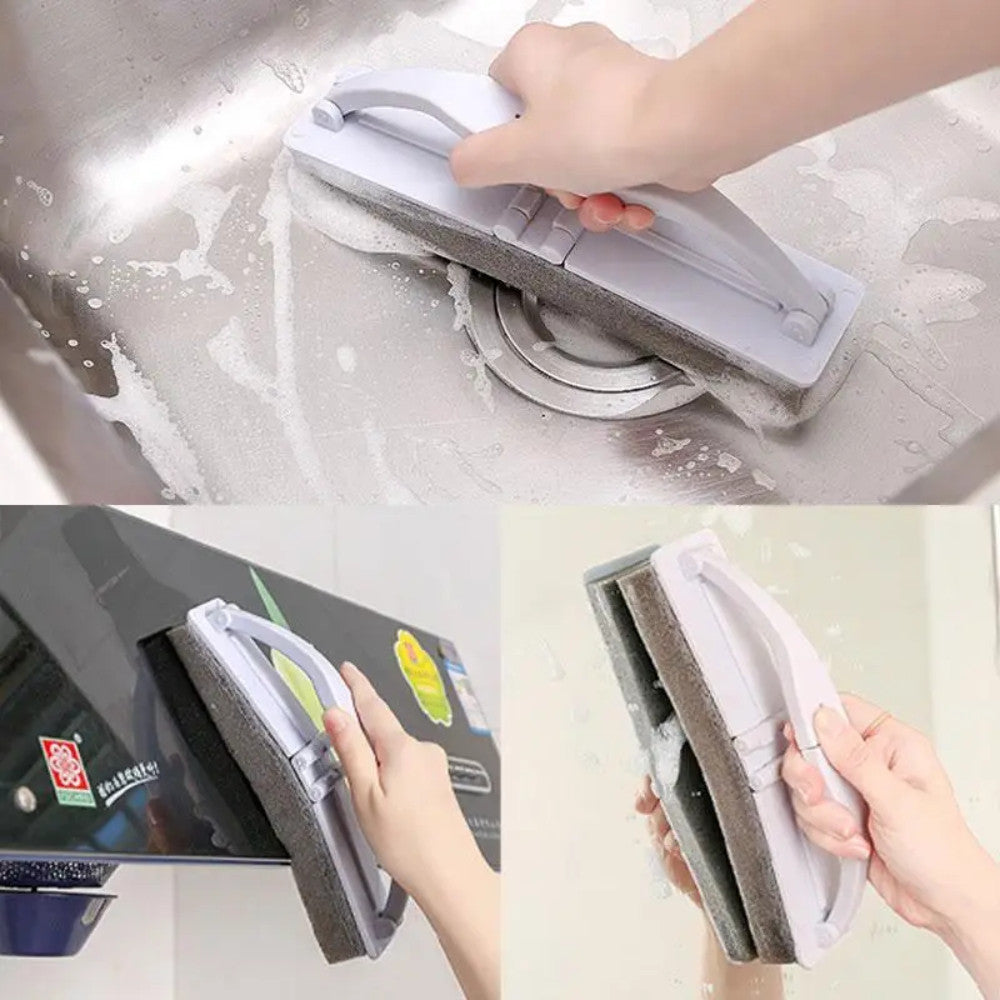 Складна очищаюча губка з ручкою WASHER AND534, Колір Рандом / Універсальна губка для миття вікон і скла