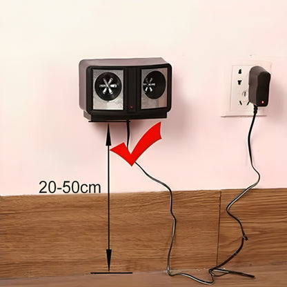 Ультразвуковий відлякувач гризунів і комах до 200 м², Dual Sonic, Чорний / Відлякувач комарів і мишей