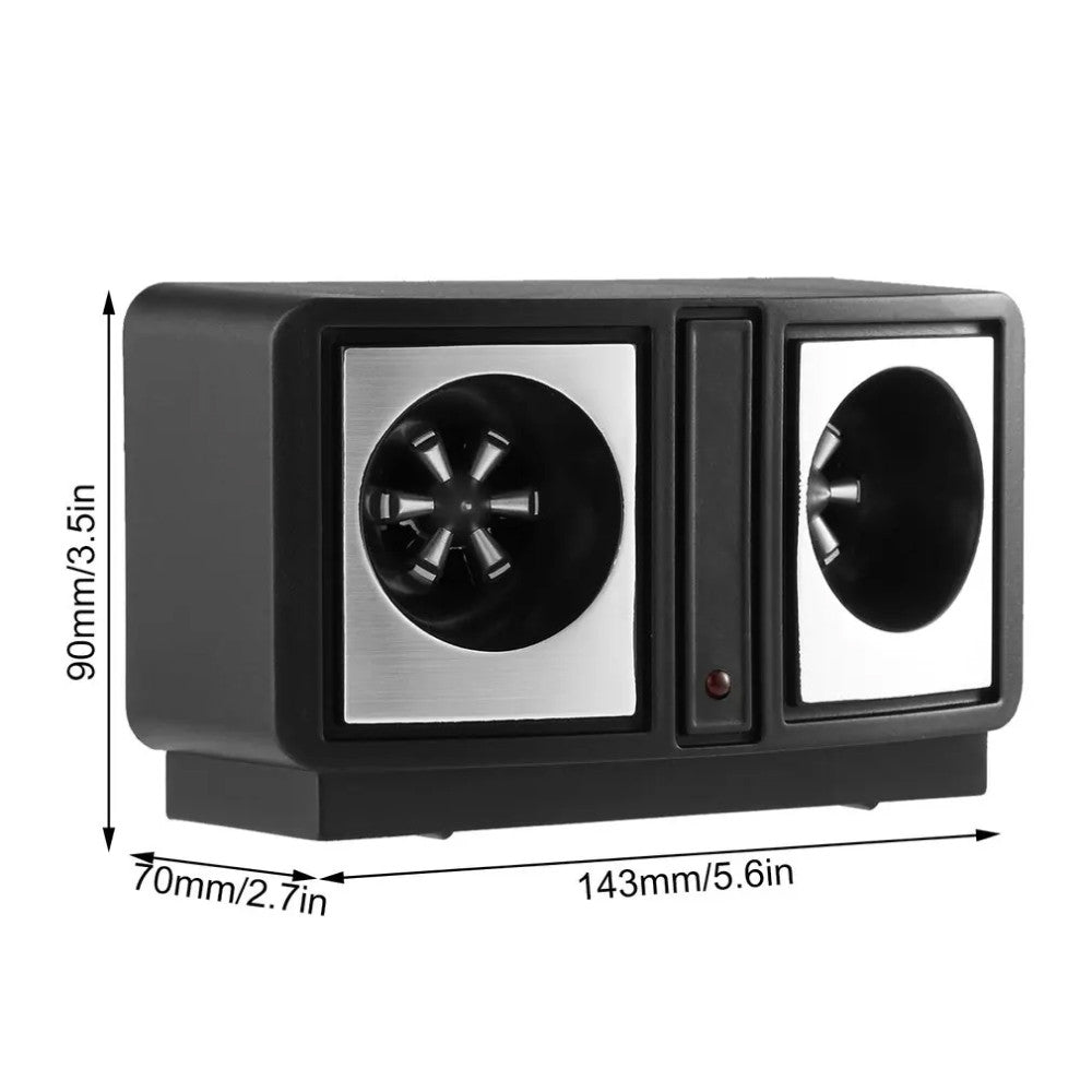 Ультразвуковий відлякувач гризунів і комах до 200 м², Dual Sonic, Чорний / Відлякувач комарів і мишей