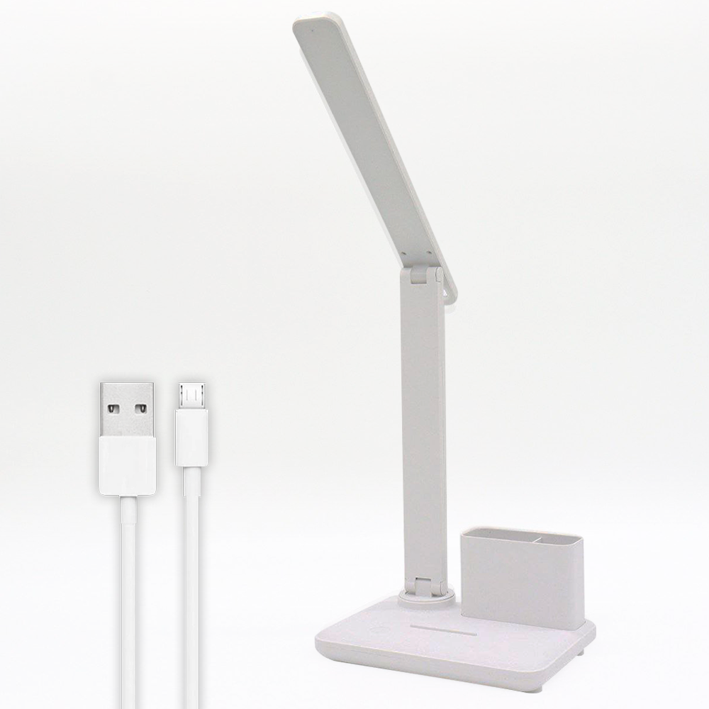Настільна лампа з органайзером від USB, BL 3301, Білий / Лампа світлодіодна з підставкою для телефону