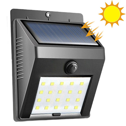 Вуличний LED світильник із сонячною панеллю, 20LED / Настінний фасадний світильник-ліхтар