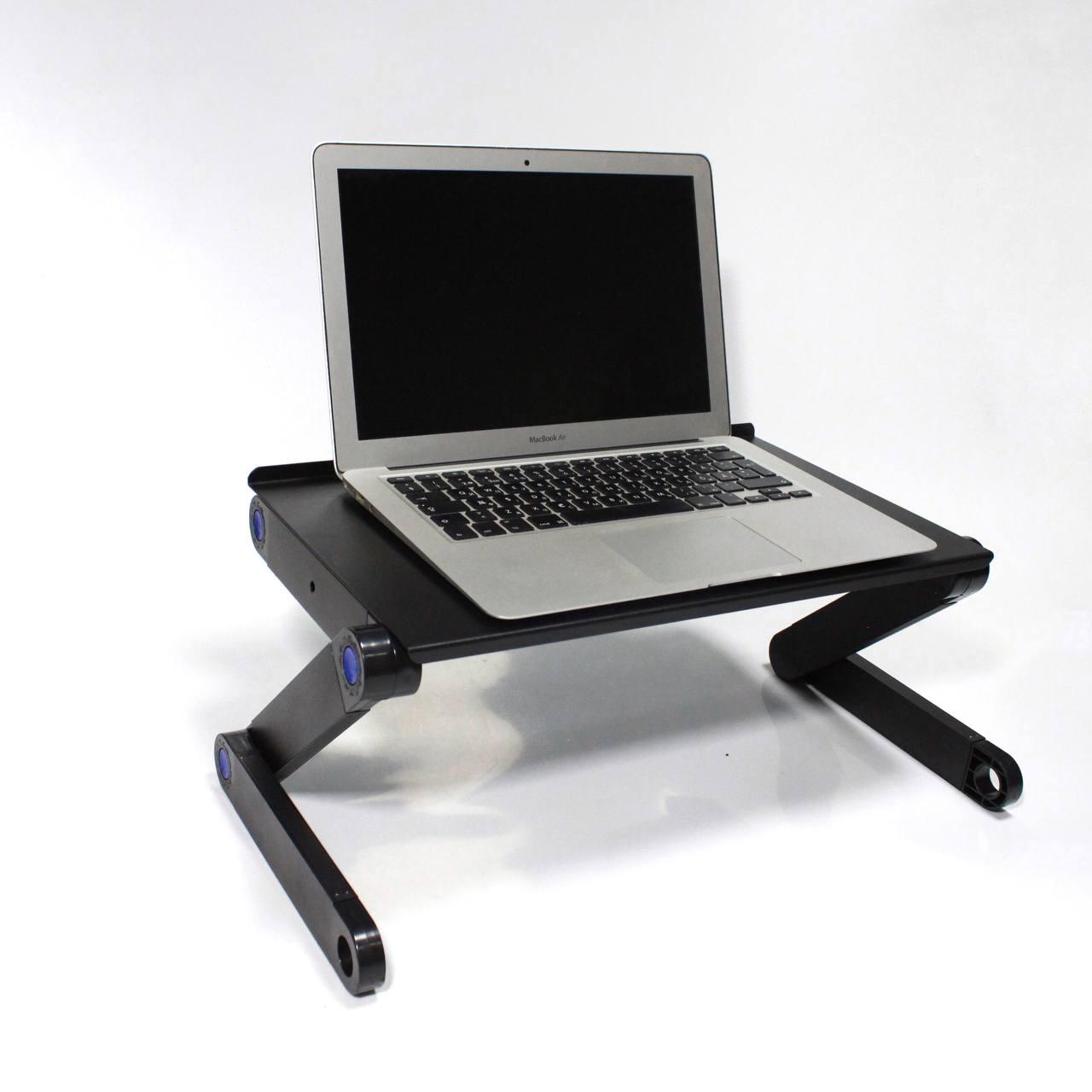 Столик розкладний для ноутбука T8 з охолодженням / Столик трансформер для ноутбука з вентилятором