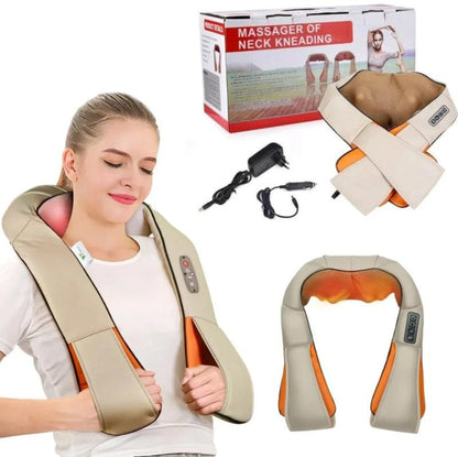 Роликовий масажер для спини та шиї Massager of Neck Kneading / Масажна накидка / Масажер роликовий