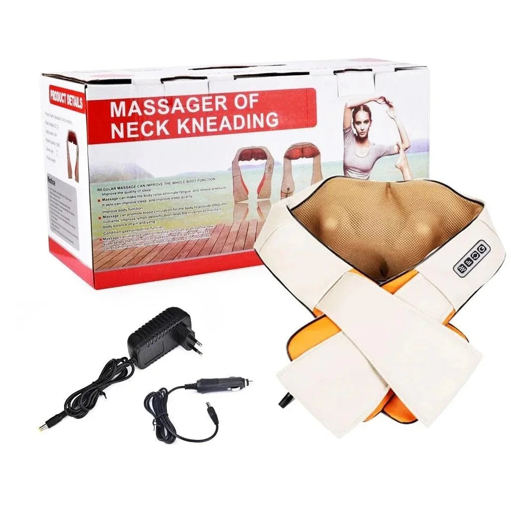 Роликовий масажер для спини та шиї Massager of Neck Kneading / Масажна накидка / Масажер роликовий