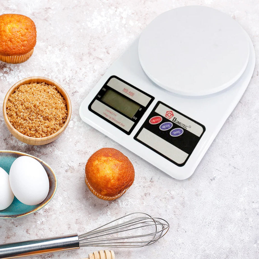 Ваги кухонні до 10 кг, MS-400, на батарейках / Електронні настільні ваги для кухні з плоскою платформою
