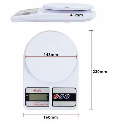 Ваги кухонні до 10 кг, MS-400, на батарейках / Електронні настільні ваги для кухні з плоскою платформою