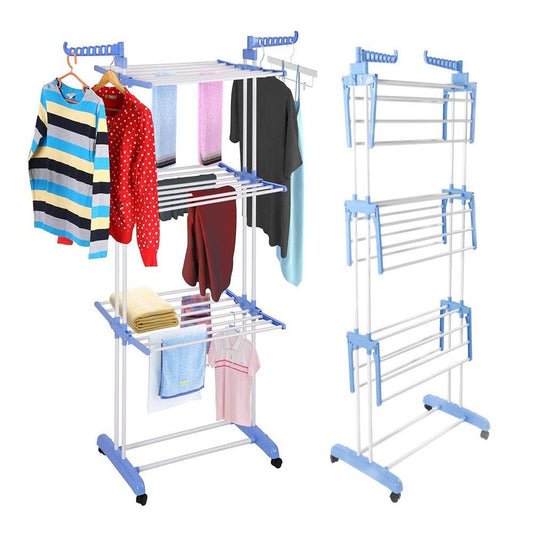 Складна сушарка для білизни до 50 кг (172х73х64см) Garment Rack With Wheels / Багатоярусна вішалка для одягу
