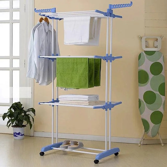 Складна сушарка для білизни до 50 кг (172х73х64см) Garment Rack With Wheels / Багатоярусна вішалка для одягу