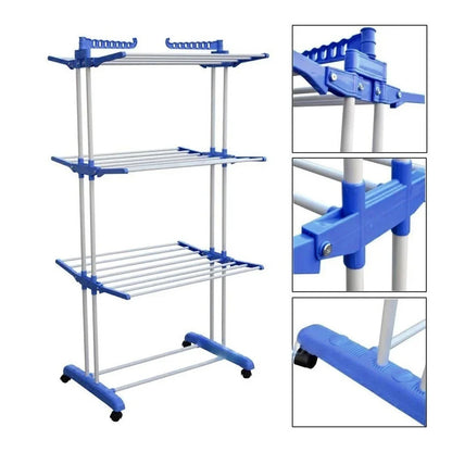 Складна сушарка для білизни до 50 кг (172х73х64см) Garment Rack With Wheels / Багатоярусна вішалка для одягу