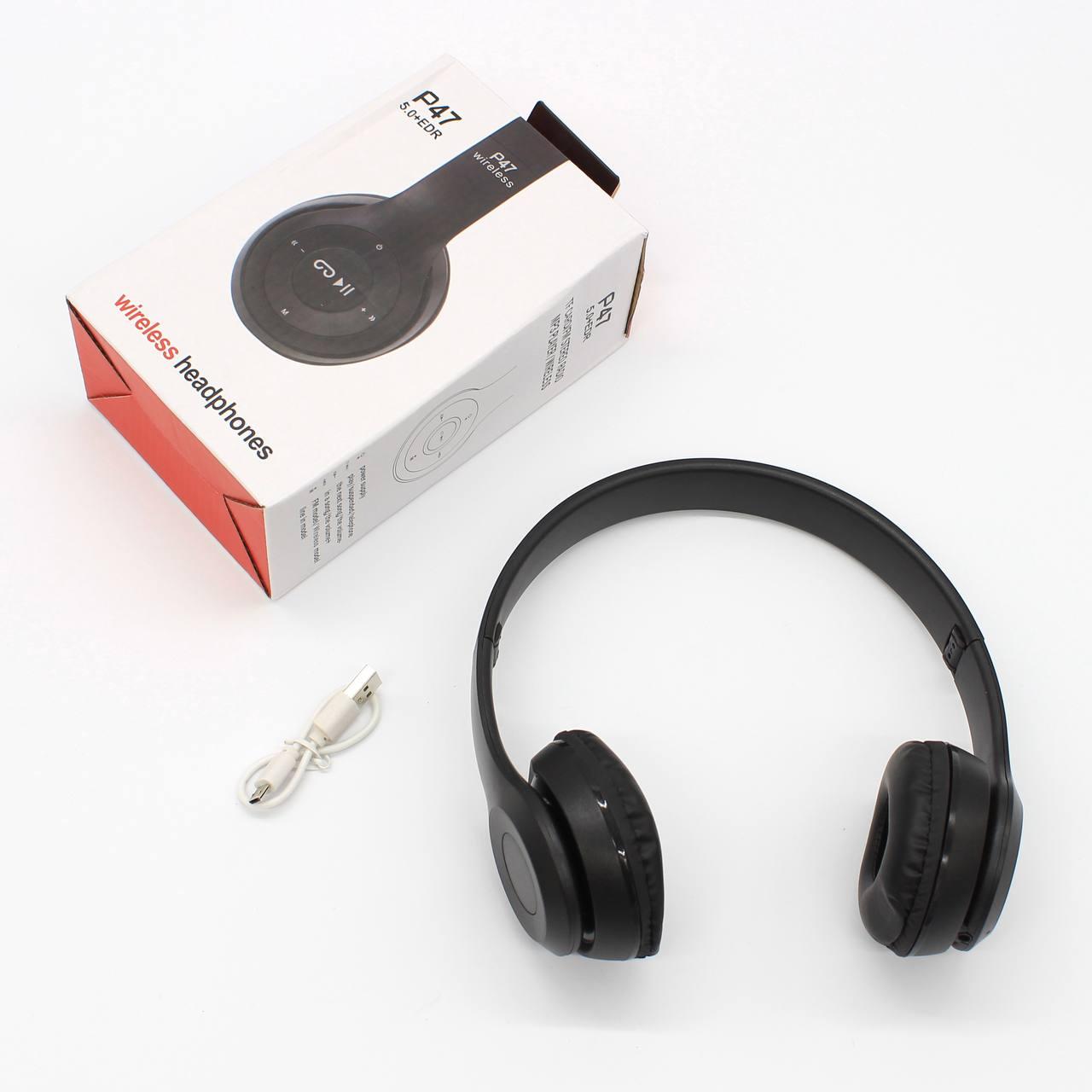 Бездротові Bluetooth навушники P47 з плеєром та microSD / Повнорозмірні накладні навушники з мікрофоном