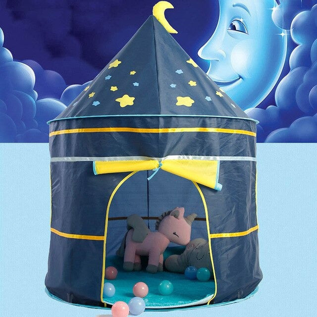Дитячий ігровий намет "Замок принцеси" (135х105х105 см), Синя / Ігровий будиночок для дітей