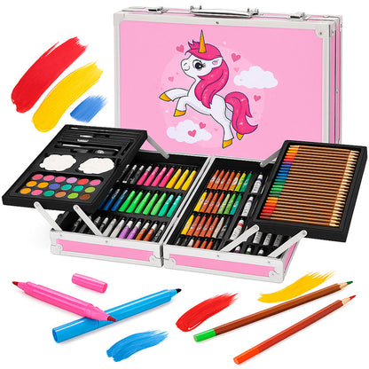 Набір для малювання 145 предметів у кейсі / Розсувний набір для творчості / Набір художника