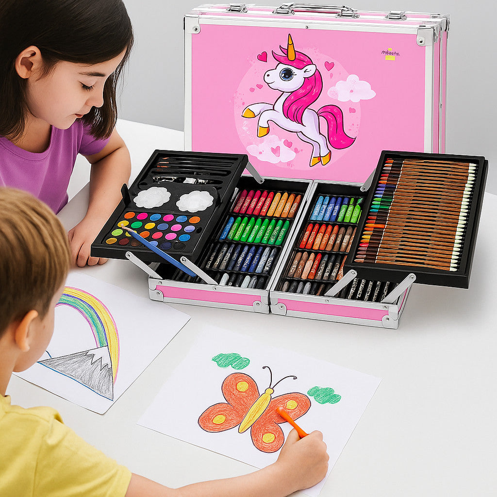 Набір для малювання 145 предметів у кейсі / Розсувний набір для творчості / Набір художника