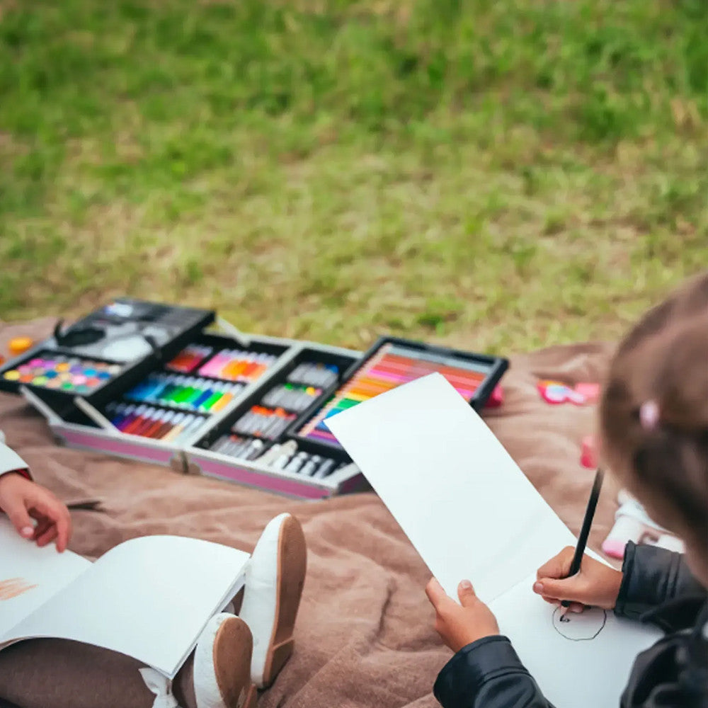 Набір для малювання 145 предметів у кейсі / Розсувний набір для творчості / Набір художника