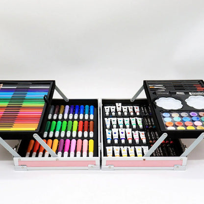 Набір для малювання 145 предметів у кейсі / Розсувний набір для творчості / Набір художника