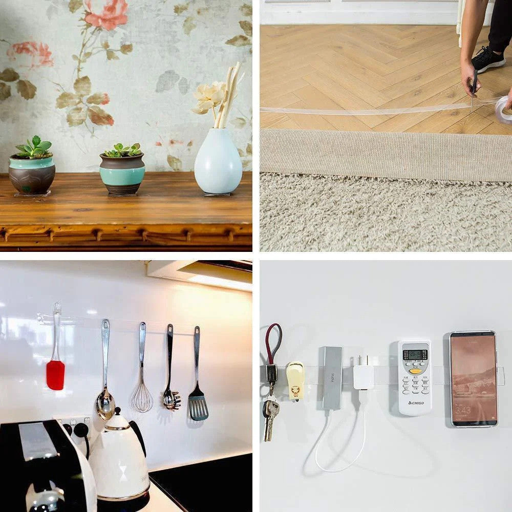 Двостороння кріпильна стрічка 5 м, Ivy Grip Tape / Багаторазова гелева стрічка-скотч / Клейка стрічка