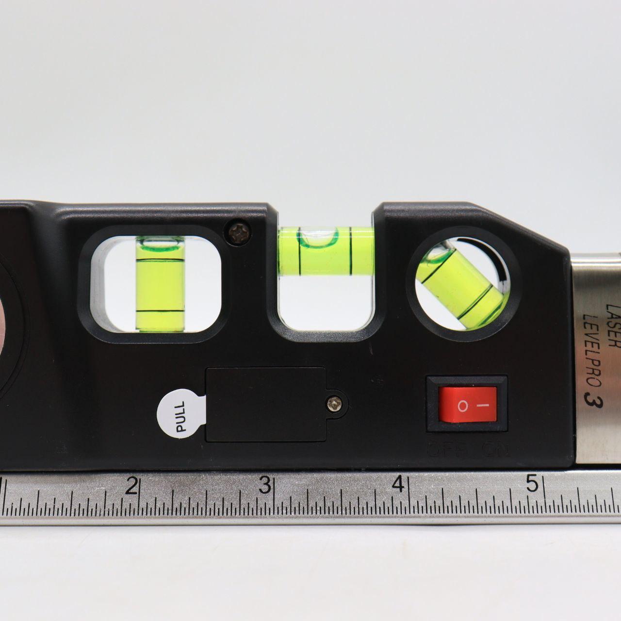 Лазерний рівень LASER LEVELPRO3 / Нівелір з вбудованою рулеткою / Рівень для будівельних робіт