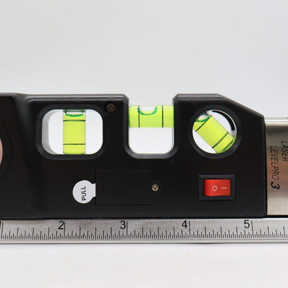 Лазерний рівень LASER LEVELPRO3 / Нівелір з вбудованою рулеткою / Рівень для будівельних робіт