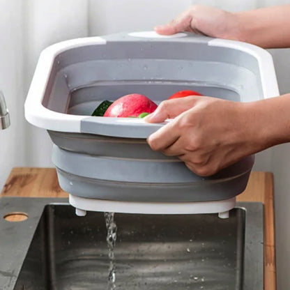 Дошка для нарізання складна Chopping Board 2 в 1, Біло-сіра / Дошка миска кухонна