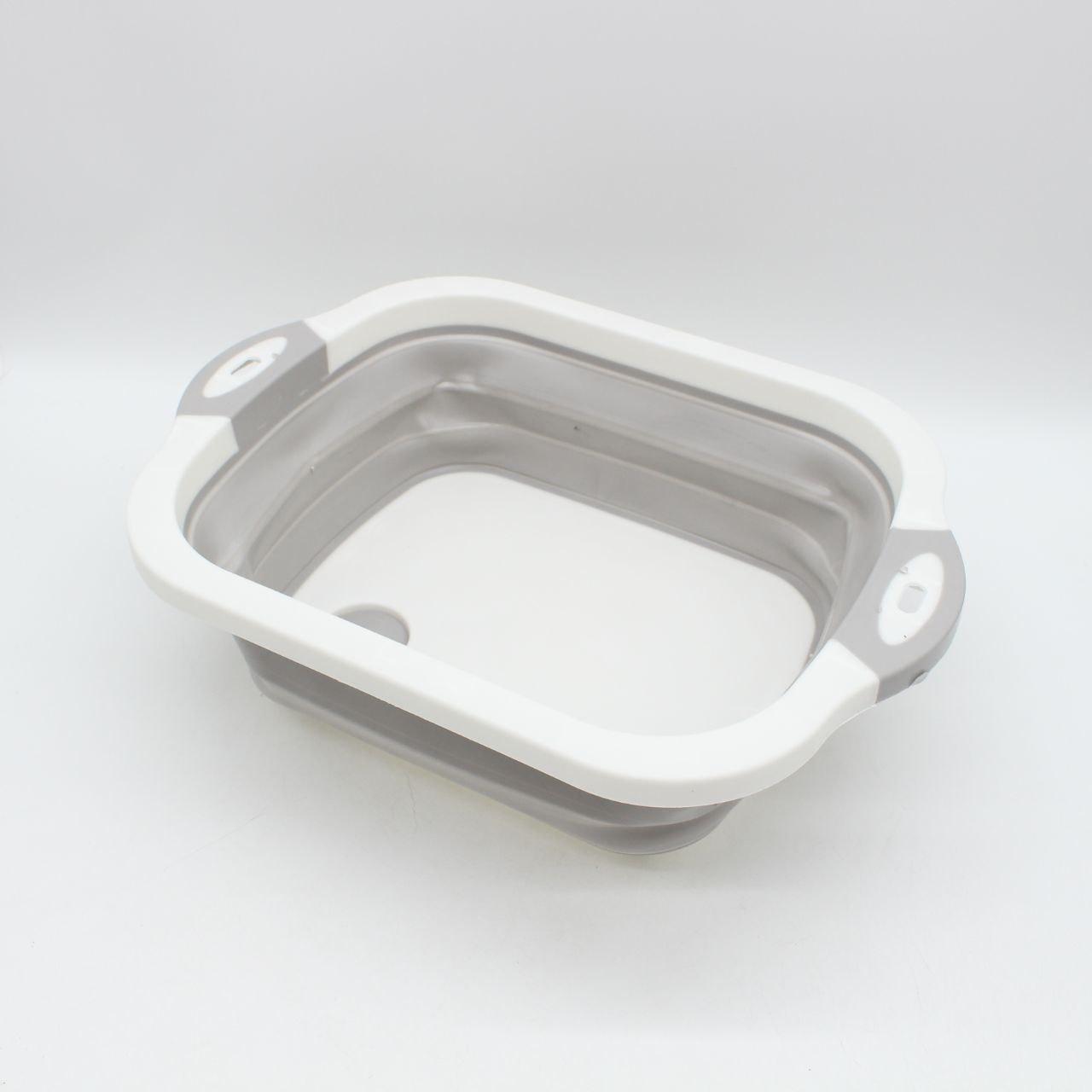 Дошка для нарізання складна Chopping Board 2 в 1, Біло-сіра / Дошка миска кухонна