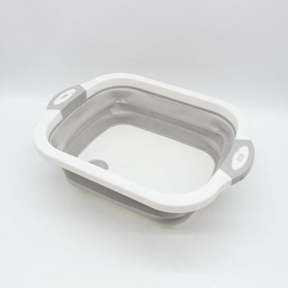 Дошка для нарізання складна Chopping Board 2 в 1, Біло-сіра / Дошка миска кухонна