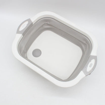 Дошка для нарізання складна Chopping Board 2 в 1, Біло-сіра / Дошка миска кухонна