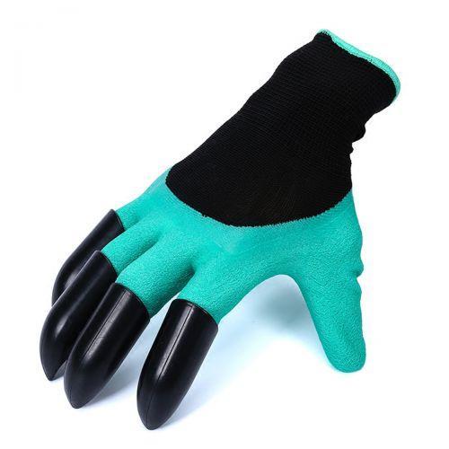 Садові рукавички з кігтями GARDEN GLOVES / Рукавички гумові для саду / Рукавички з пластиковими наконечниками