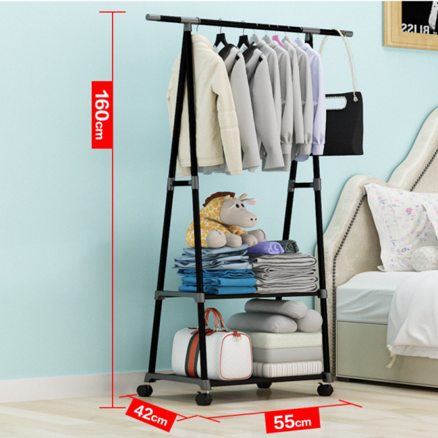 Пересувна вішалка для одягу до 20 кг The New Coat Rack (160 х 55 х 42 см) / Підлогова стійка для одягу